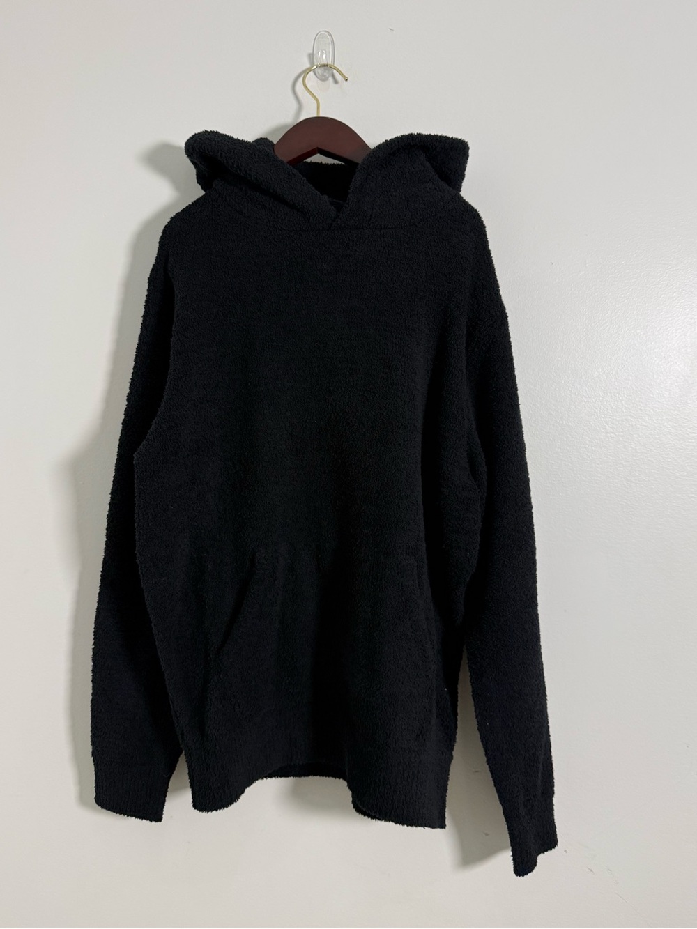Kashwere Cozy Fleece Long Sleeve Pullover Hoodie in Black Unisex Medium New NWT